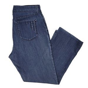 🌟  Not Your Daughters Jeans, Rhinestones,  Dk Blue, Sz 12, Stretch High Rise